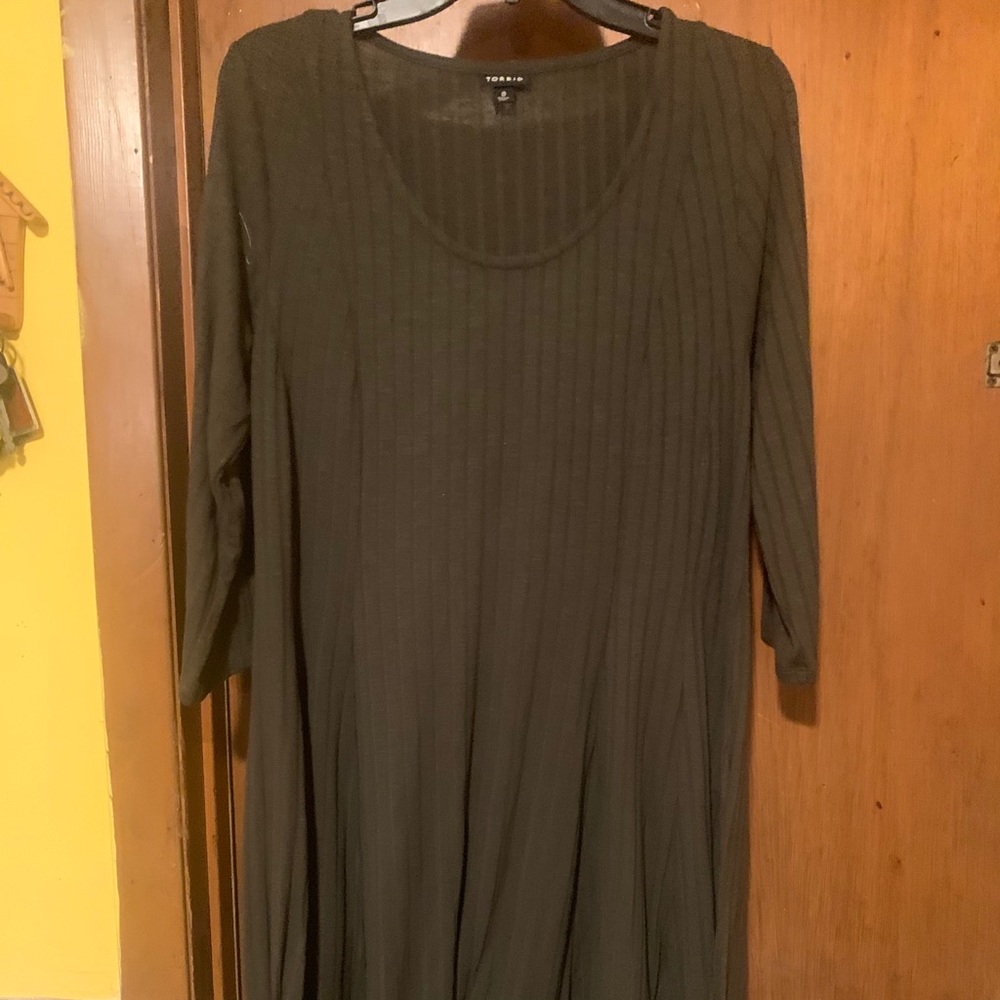 Olive Fluted dress